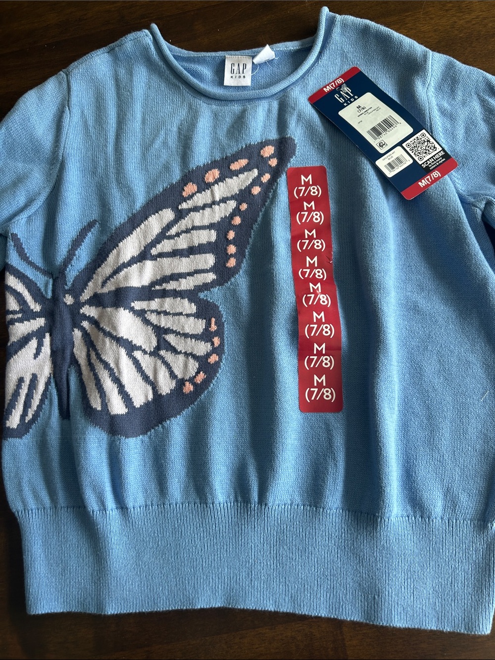GAP Kids Blue Butterfly Pullover Sweater